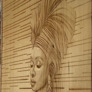 Engraved African Lady 17”x10”
